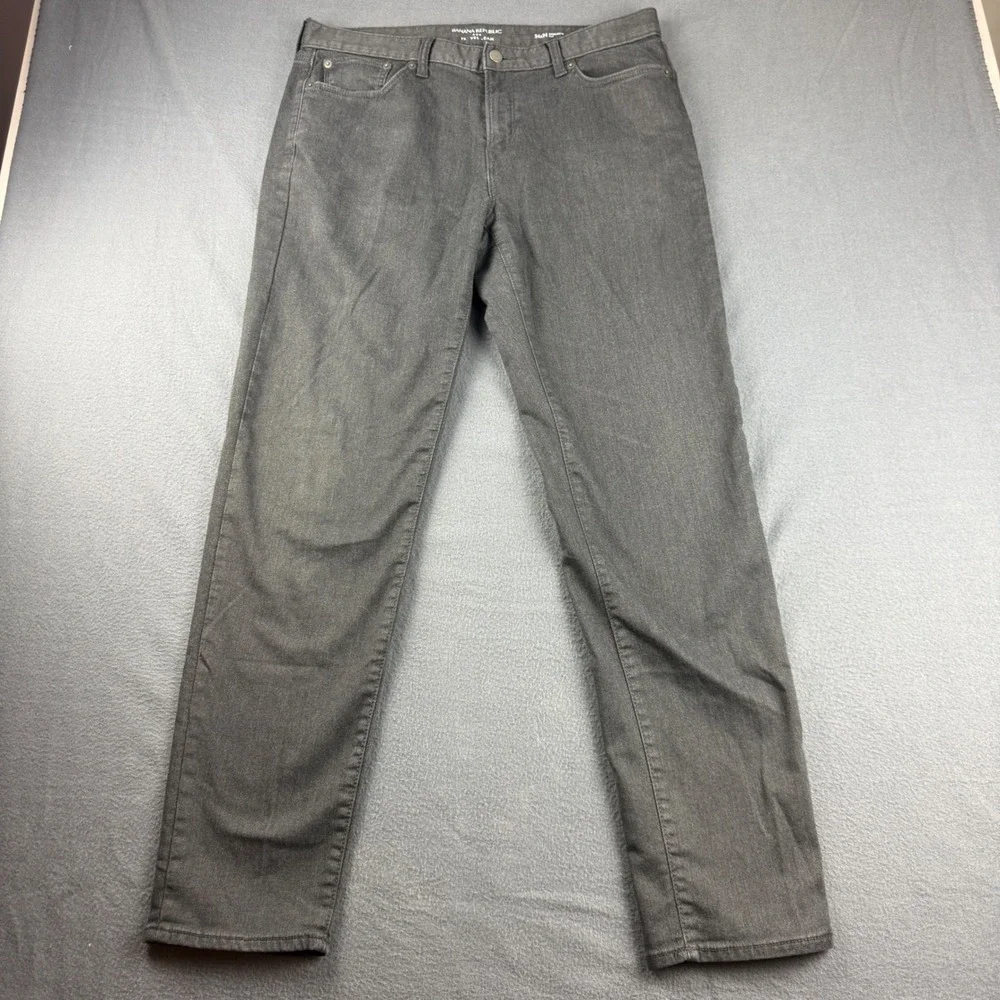 Banana Republic Traveler Jeans Mens 34x34 (Fits 35x32) Gray Athletic Fit Stretch